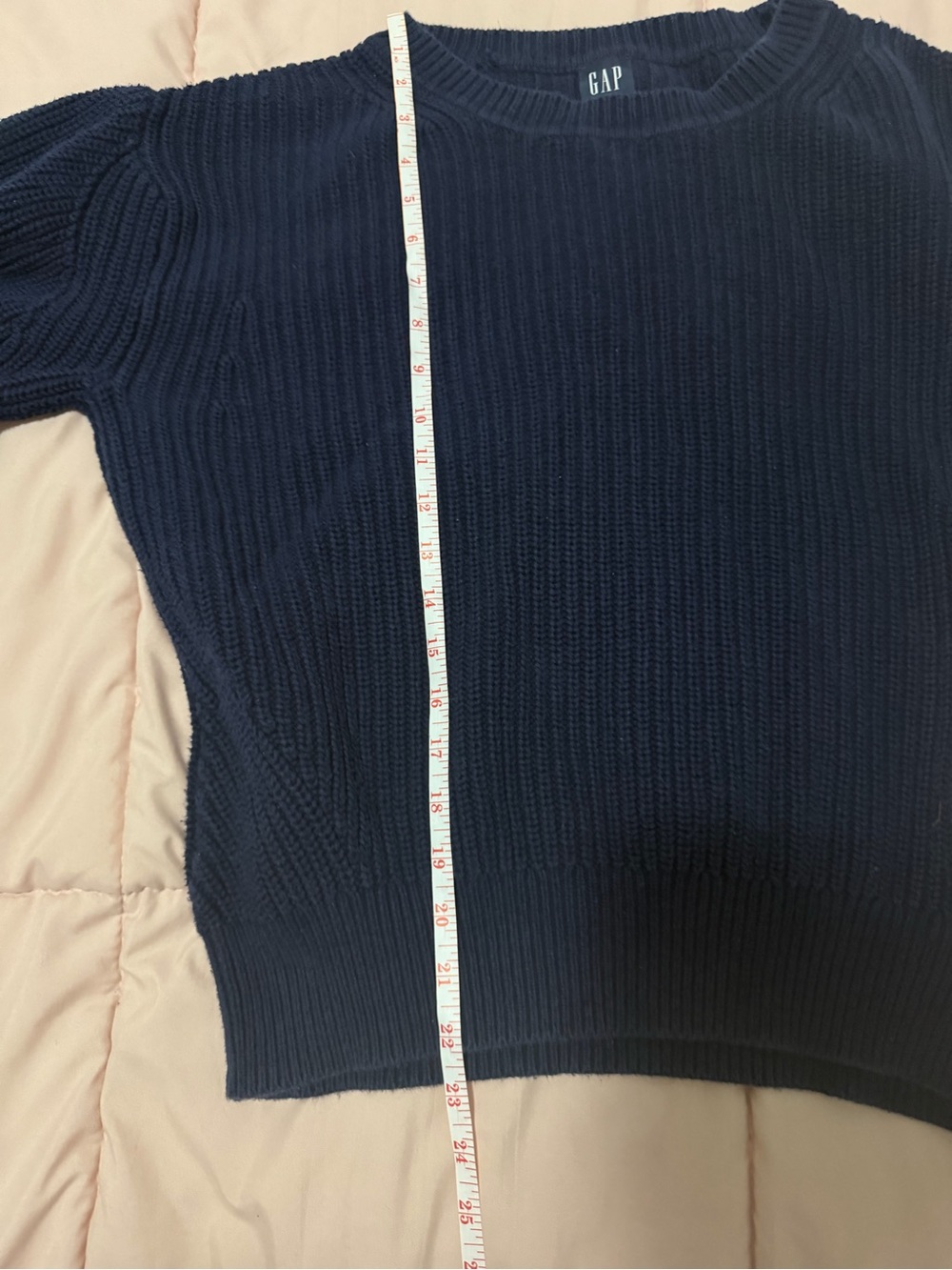 Navy Ribbed Knit Sweater - Picture 3 of 3